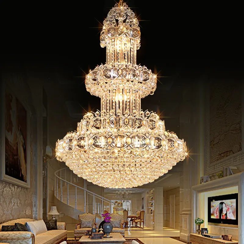 European Crystal Chandelier Duplex Building Living Room Large Chandelier Villa Staircase Lamp Building Long Chandelier | Villa Lighting | 1 European Crystal Chandelier Duplex Building Living Room Large Chandelier Villa Staircase Lamp Building Long Chandelier | Villa Lighting |