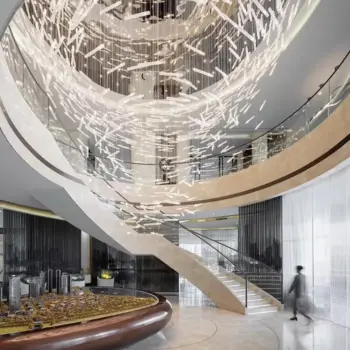 Custom Made Project Lighting Central Vortex White Big Hotel Modern Crystal Chandelier