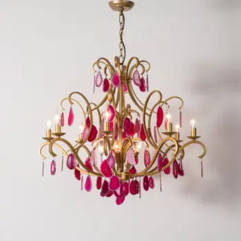 Nordic Modern LED Pendant Light Iron Frame with Glass Wind Chimes for Living Room Cloakroom Easy Hanging Installation