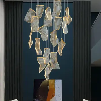 Indoor Decoration Project Large Acrylic Pendant Lights Fixture Hotel Villa Modern Led Chandelier | Villa Lighting |
