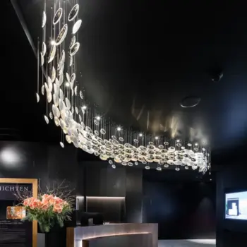 Customized Luxury Glass Chandelier for Hotel Lobby Spiral Staircase Lamp Creative Lighting for Living Room Restaurant Ceiling | Hotel Lighting |