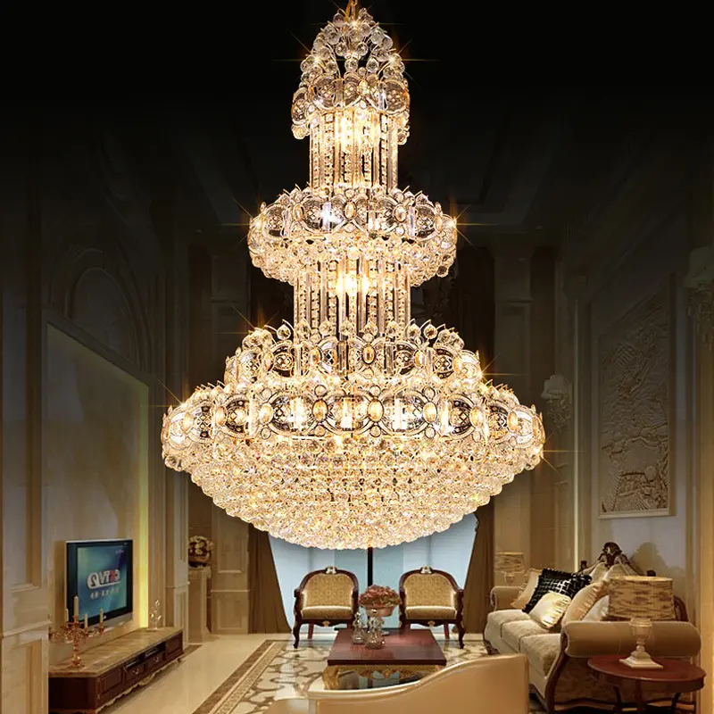 European Crystal Chandelier Duplex Building Living Room Large Chandelier Villa Staircase Lamp Building Long Chandelier | Villa Lighting | 2 European Crystal Chandelier Duplex Building Living Room Large Chandelier Villa Staircase Lamp Building Long Chandelier | Villa Lighting | - Image 2