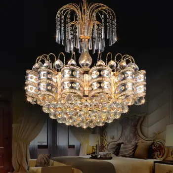 Modern Dining Room Living Room Decoration Lamp Art Gold Crystal Chandelier Pendant Light | Villa Lighting | 6 1 21
