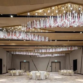 Wedding Hall Decorative Chandeliers Modern Glass Chandeliers Lighting Fixtures Art Crystal Chandeliers Hotel Restaurant Stairs | Restaurant/Club |