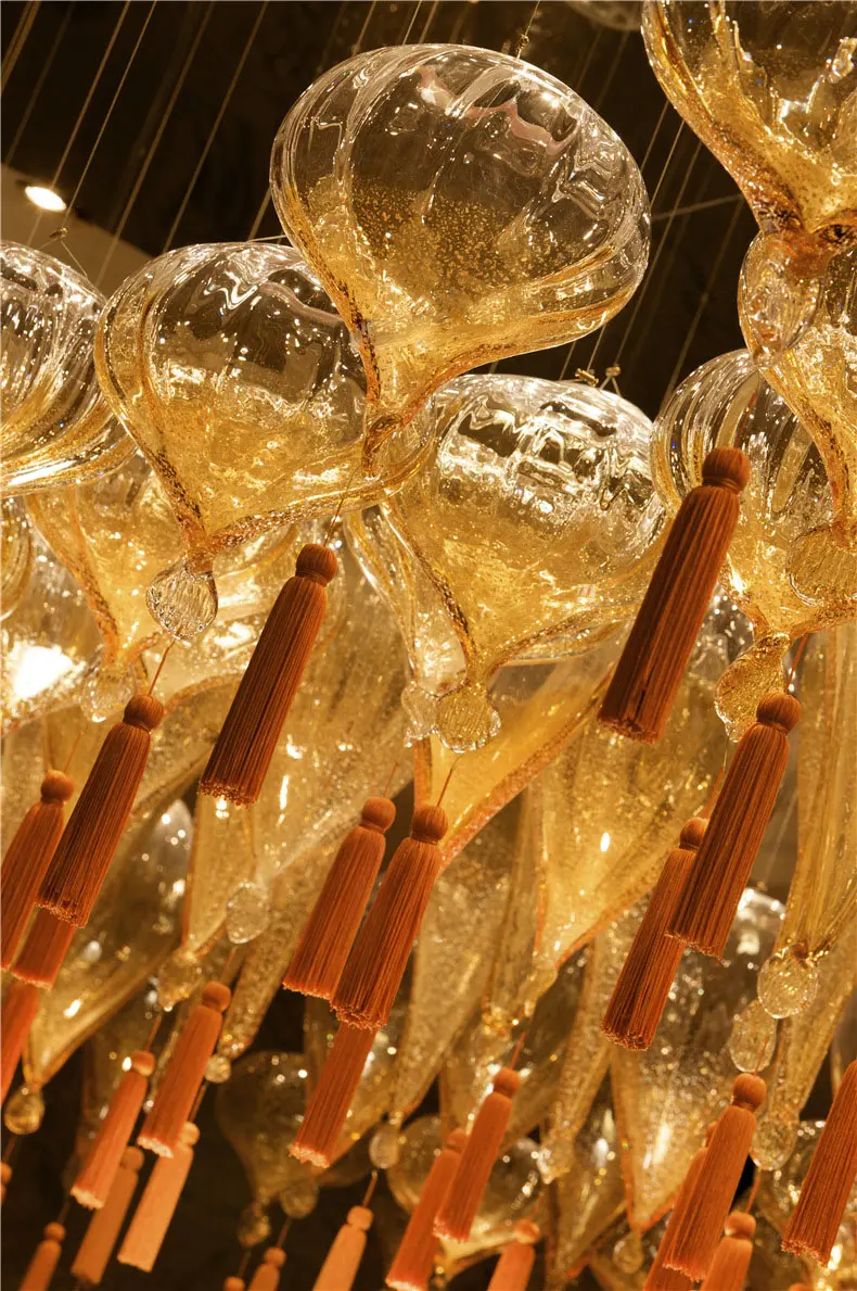 Custom Hotel Decoration Glass Gourd Pendant Light Free Design Luxury Chandelier | Restaurant/Club | 2 Custom Hotel Decoration Glass Gourd Pendant Light Free Design Luxury Chandelier | Restaurant/Club | - Image 2