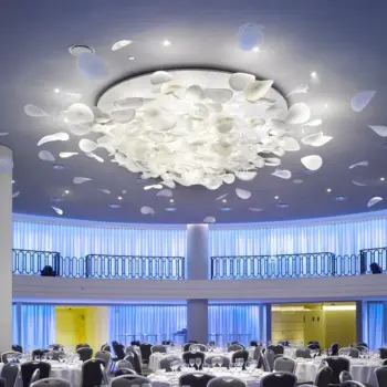 Custom Glass Art Pendant Light Lotus Leaf Ceiling Lamp & Large Chandelier for High Ceiling Living Room of Foyer Hotel Villa | Restaurant/Club |