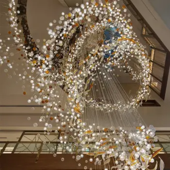 Luxury Art Glass Ball Shape Chandelier Decorative Modern Hand Blown Glass Lamp for Hotel Villa Lobby Pendant Light Chandelier | public Lighting | 6 1 36