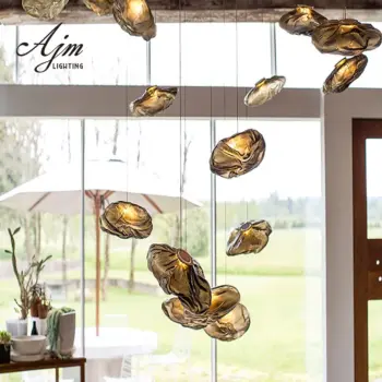 Contemporary Modern Design Hand Blown Glass Cloud LED Pendant Lamp Small Hanging Light Home Decor Room Ceiling Stair Chandelier | Restaurant/Club | 9 2 1 2