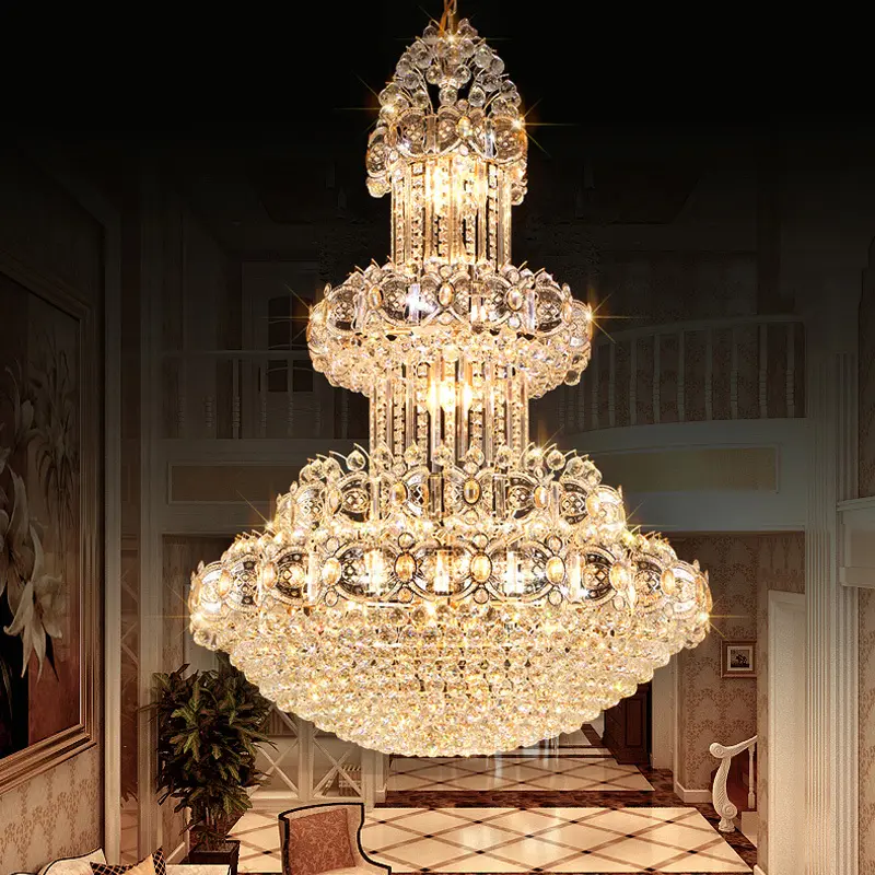 European Crystal Chandelier Duplex Building Living Room Large Chandelier Villa Staircase Lamp Building Long Chandelier | Villa Lighting | 3 European Crystal Chandelier Duplex Building Living Room Large Chandelier Villa Staircase Lamp Building Long Chandelier | Villa Lighting | - Image 3
