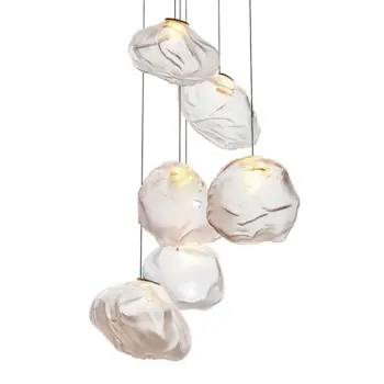 Contemporary Modern Design Hand Blown Glass Cloud LED Pendant Lamp Small Hanging Light Home Decor Room Ceiling Stair Chandelier | Restaurant/Club | 8 2 5 2