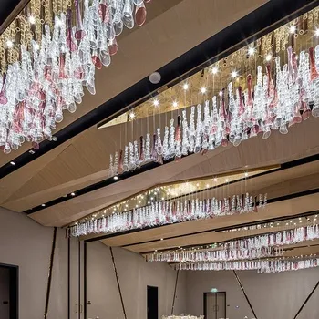 Wedding Hall Decorative Chandeliers Modern Glass Chandeliers Lighting Fixtures Art Crystal Chandeliers Hotel Restaurant Stairs | Restaurant/Club | 3 Wedding Hall Decorative Chandeliers Modern Glass Chandeliers Lighting Fixtures Art Crystal Chandeliers Hotel Restaurant Stairs | Restaurant/Club | - Image 3