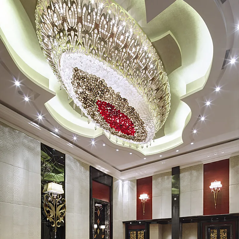 Modern Luxury Crystal LED Chandelier Gold Hanging Lamp Long Iron Pendant for Restaurant Living Room Hotel Chandelier Pendant | Hotel Lighting | 4 Modern Luxury Crystal LED Chandelier Gold Hanging Lamp Long Iron Pendant for Restaurant Living Room Hotel Chandelier Pendant | Hotel Lighting | - Image 4
