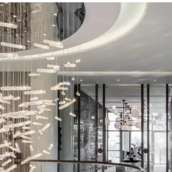 Custom Made Project Lighting Central Vortex White Big Hotel Modern Crystal Chandelier 9 4 28