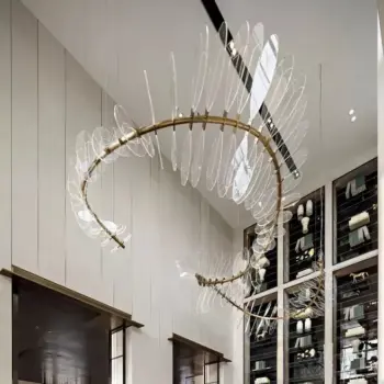 Custom Indoor Decoration Acrylic Fixture Exhibition Hall Ballroom Hotel Villa Living Room Project Modern Led Chandelier | Residences Lighting | 7 4 29