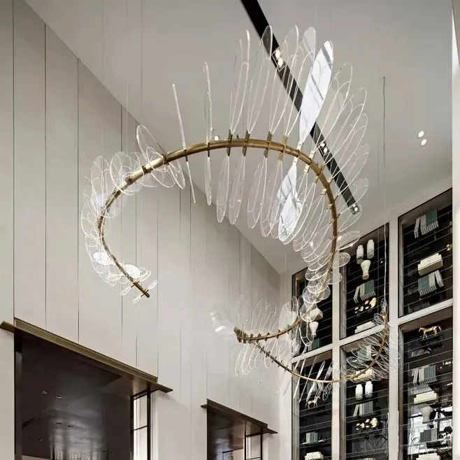 Custom Indoor Decoration Acrylic Fixture Exhibition Hall Ballroom Hotel Villa Living Room Project Modern Led Chandelier | Residences Lighting | 4 Custom Indoor Decoration Acrylic Fixture Exhibition Hall Ballroom Hotel Villa Living Room Project Modern Led Chandelier | Residences Lighting | - Image 4