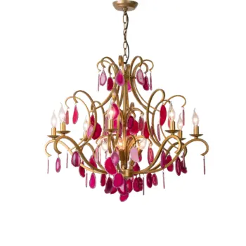 Nordic Modern LED Pendant Light Iron Frame with Glass Wind Chimes for Living Room Cloakroom Easy Hanging Installation 8 4 30