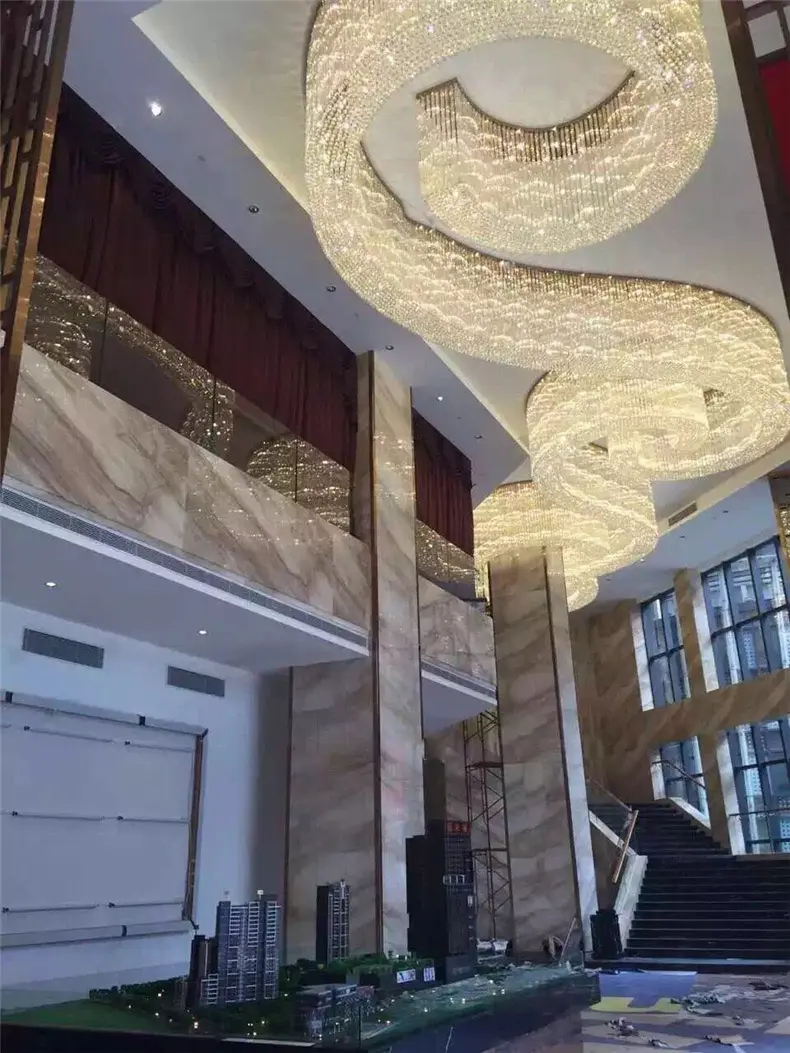 Custom Hotel Luxury Crystal Chandelier Creative Art Chandelier Hotel Villa Restaurant Crystal Ceiling Chandelier | Hotel Lighting | 4 Custom Hotel Luxury Crystal Chandelier Creative Art Chandelier Hotel Villa Restaurant Crystal Ceiling Chandelier | Hotel Lighting | - Image 4