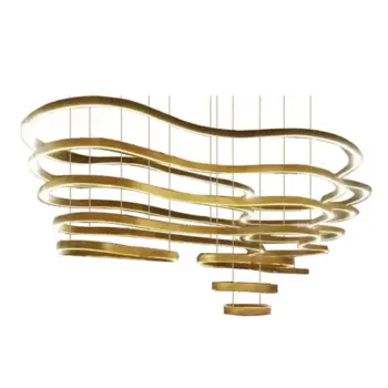 Custom-Made Multi-Layer Mountain Shape Pendant Light Irregular Nordic Home Restaurant Brass Iron Metal | Restaurant/Club | 6 H8a837c885dd24b6a9a72db38062b1f83m