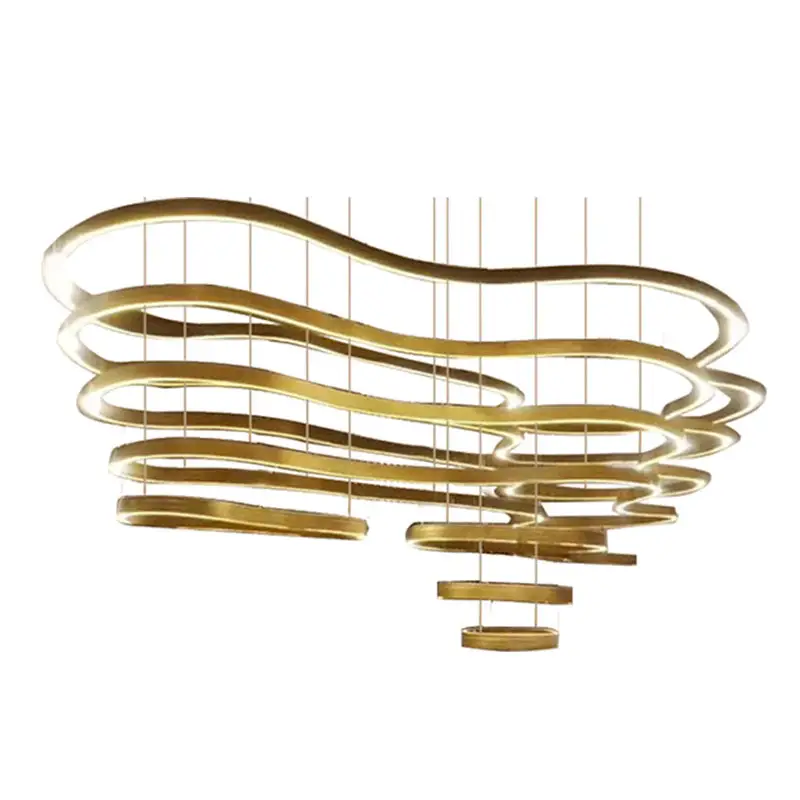 Custom-Made Multi-Layer Mountain Shape Pendant Light Irregular Nordic Home Restaurant Brass Iron Metal | Restaurant/Club | 3 Custom-Made Multi-Layer Mountain Shape Pendant Light Irregular Nordic Home Restaurant Brass Iron Metal | Restaurant/Club | - Image 3