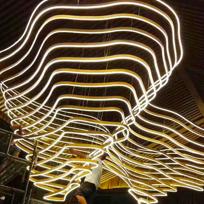Custom-Made Multi-Layer Mountain Shape Pendant Light Irregular Nordic Home Restaurant Brass Iron Metal | Restaurant/Club | 4 Custom-Made Multi-Layer Mountain Shape Pendant Light Irregular Nordic Home Restaurant Brass Iron Metal | Restaurant/Club | - Image 4