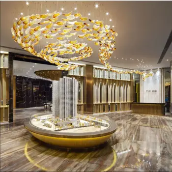 Large Chandeliers for High Ceilings Fixture Handmade Glass Lighting Pendant Indoor Light Custom Fancy Chandelier | public Lighting |
