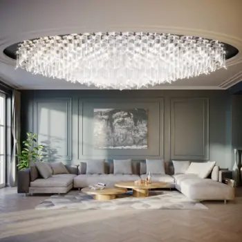 Custom Modern Hotel Large Ceiling Art Glass Pendant Chandelier | Villa Lighting |