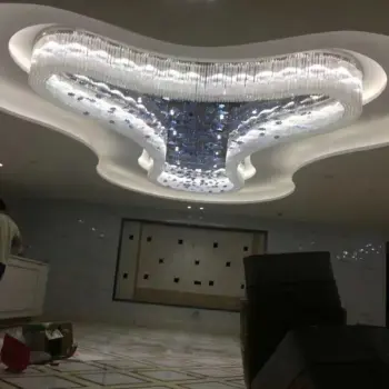 Large Project Sales Office Sand Table Pendant Hotel Lobby Ceiling Light Creative Grand Glass Crystal Chandelier | Hotel Lighting | 4 售楼处沙盘区异形梅花管玻璃吊灯KTV 大厅会所大堂订制工程水晶灯 淘宝网 8
