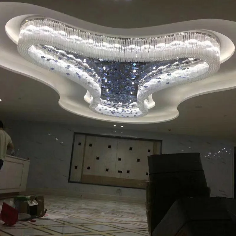 Large Project Sales Office Sand Table Pendant Hotel Lobby Ceiling Light Creative Grand Glass Crystal Chandelier | Hotel Lighting | 2 Large Project Sales Office Sand Table Pendant Hotel Lobby Ceiling Light Creative Grand Glass Crystal Chandelier | Hotel Lighting | - Image 2